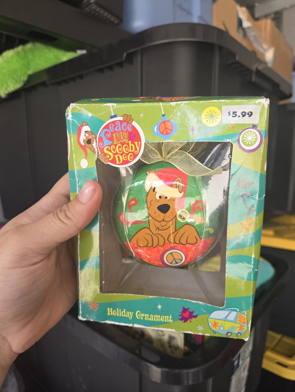 Scooby-Doo Hanna Barbera Christmas Tree Ball Ornament 2000 Vintage Damaged Box